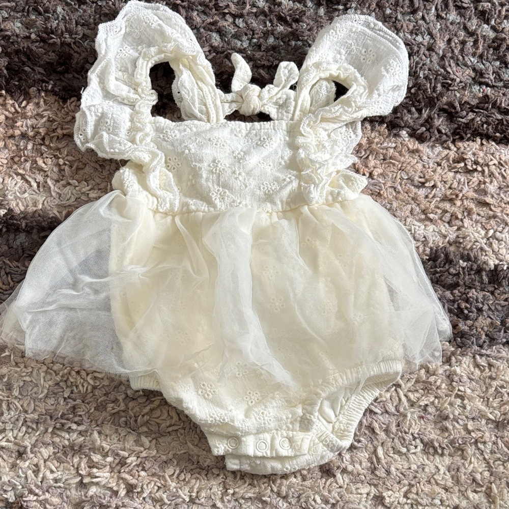Snug White Tulle Dress